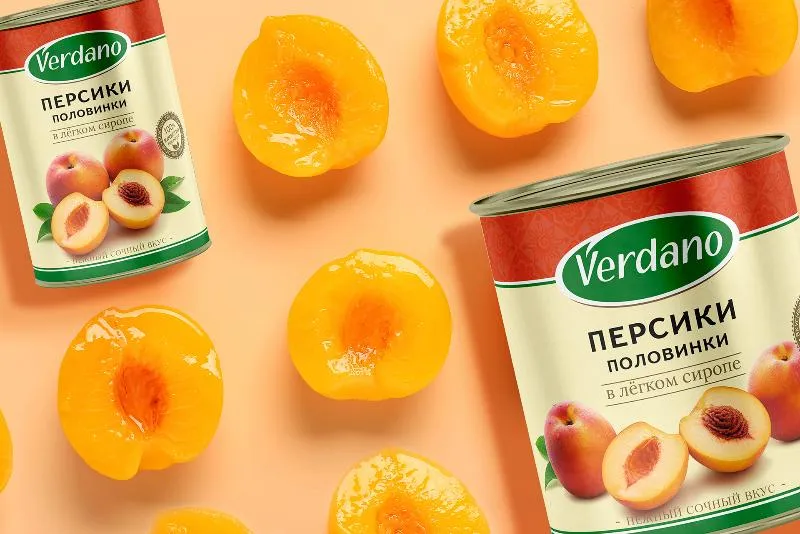 Консервированные персики VERDANO в сиропе - новинка ассортимента