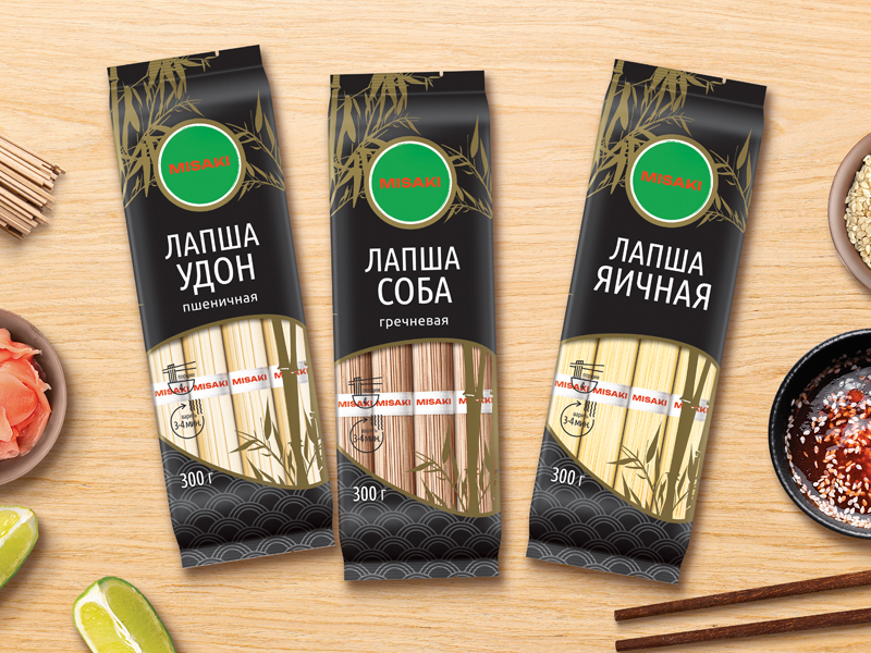 Лапша MISAKI: яичная, удон и соба