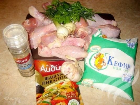 Шашлыки куриные в кефирном маринаде рецепт