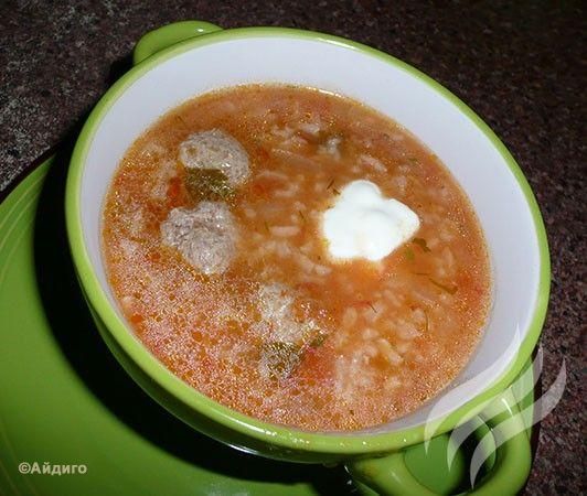 Суп томатный с фрикадельками