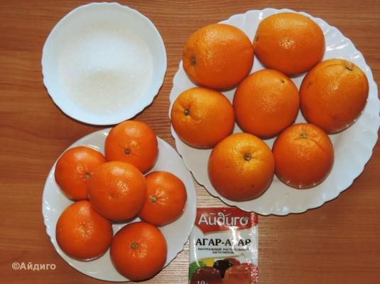 Мандарины в апельсиновом желе