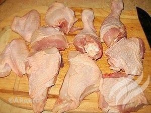 Разделка курицы на порционные куски