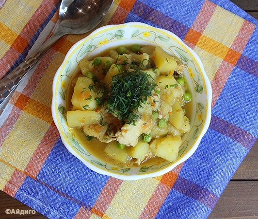 Суп картофельный с куриным фаршем
