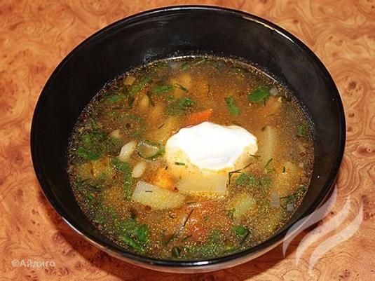 Суп с мясом и овощами по мотивам венгерского супа