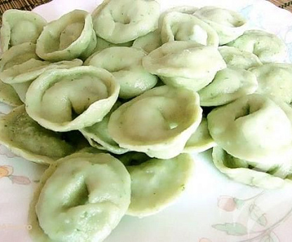 Зеленые равиоли со шпинатом