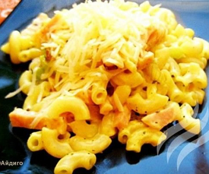 Макароны с ветчиной в сливочном соусе