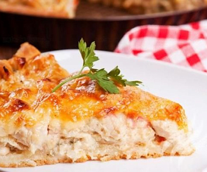 Куриный пирог с сырным безе
