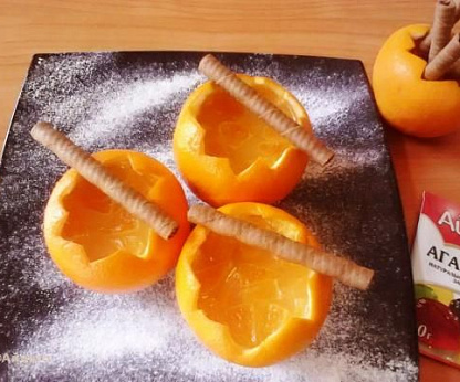 Мандарины в апельсиновом желе