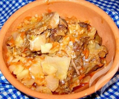 Утка с капустой