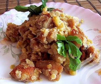 Красная чечевица с курицей