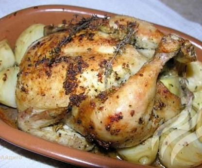 Курица, запеченная целиком