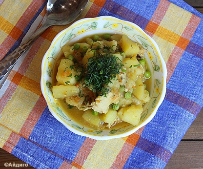 Суп картофельный с куриным фаршем