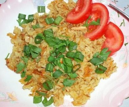 Плов с копчёной курочкой