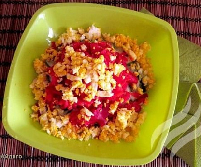 Теплый салат с вешенкой