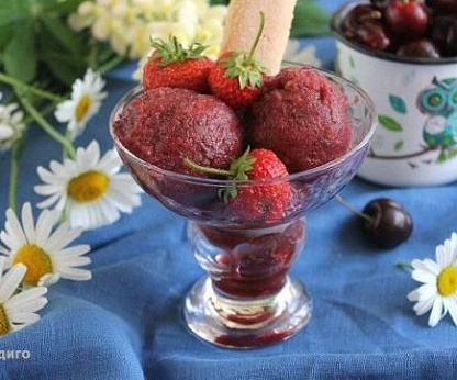 Сорбе из черешни с сычуаньским перцем