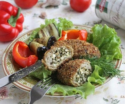 Зразы с адыгейским сыром и зеленью