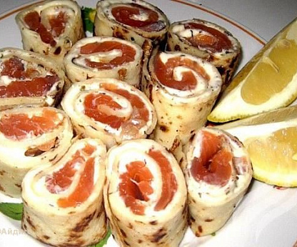 Рулетики с семгой