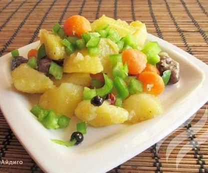 Жаркое с куриными сердечками и можжевеловой ягодой