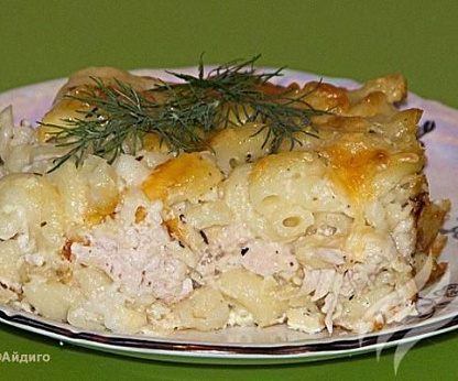Запеканка из макарон в молочном соусе