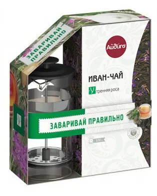 Иван-чай "Утренняя роса" с черным френч-прессом
