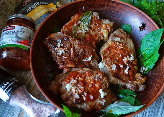 Стейк с кабачками