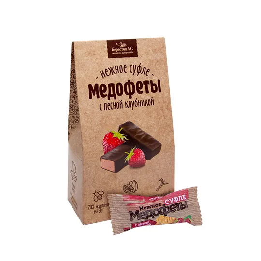 Медофеты Суфле с лесной клубникой в шоколадной глазури Берестов