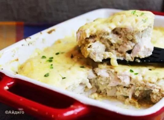 Запеканка с курицей и творогом