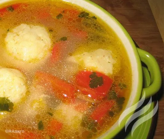Суп с сырными шариками