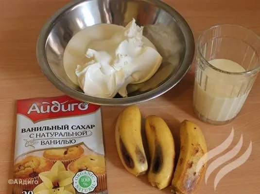 Домашнее мороженое из маскарпоне с бананами