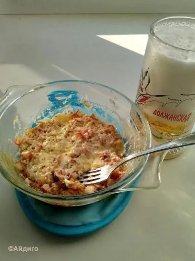 Горячая закуска из крабовых палочек 