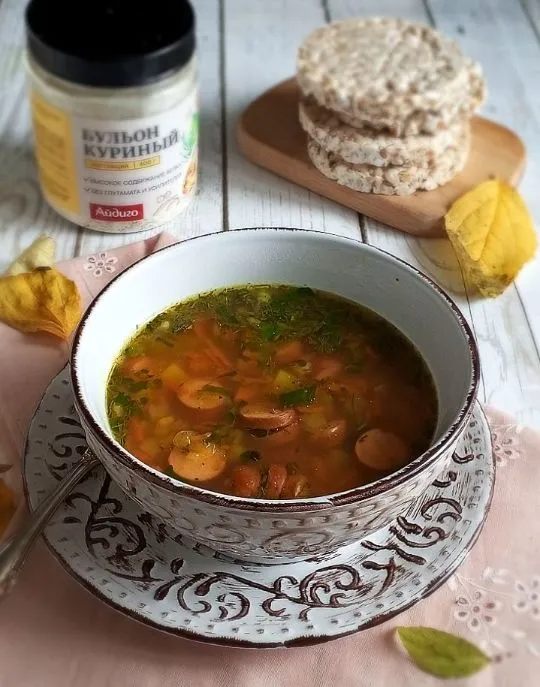 суп с сосисками за 15 минут